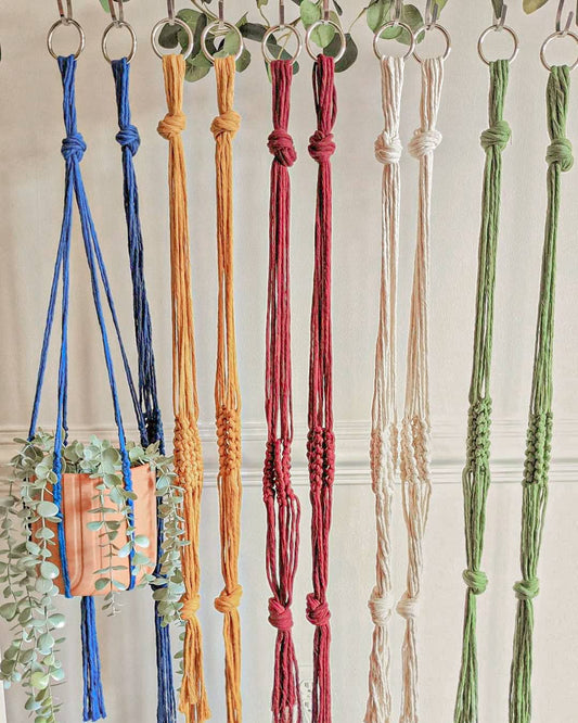 Hillhead and Co. - Simple Colorful Macrame Plant Hanger for Any Pot Size