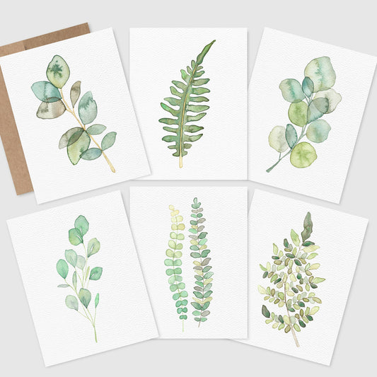 Blue Thistle - Boxed Set of 6 Botanical Greeting Cards, Plant cards, Blank