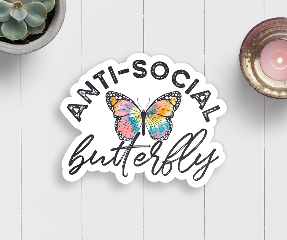 Expression Design Co - Anti-social Butterfly Vinyl Sticker