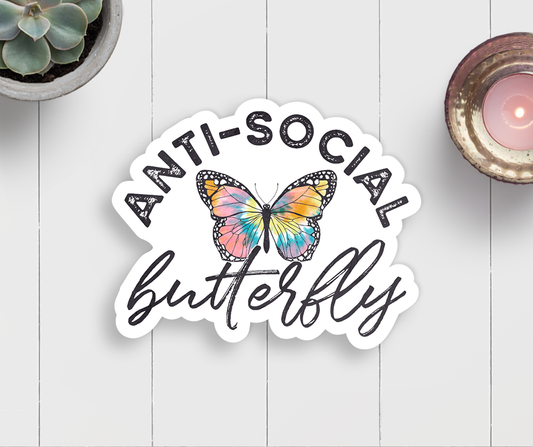 Expression Design Co - Anti-social Butterfly Vinyl Sticker