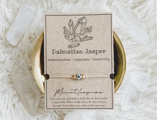 MountInspire Ltd. - Dalmatian Jasper Crystal Wish Bracelet